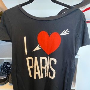 Wildfox Black I Love Paris T-shirt Size Small